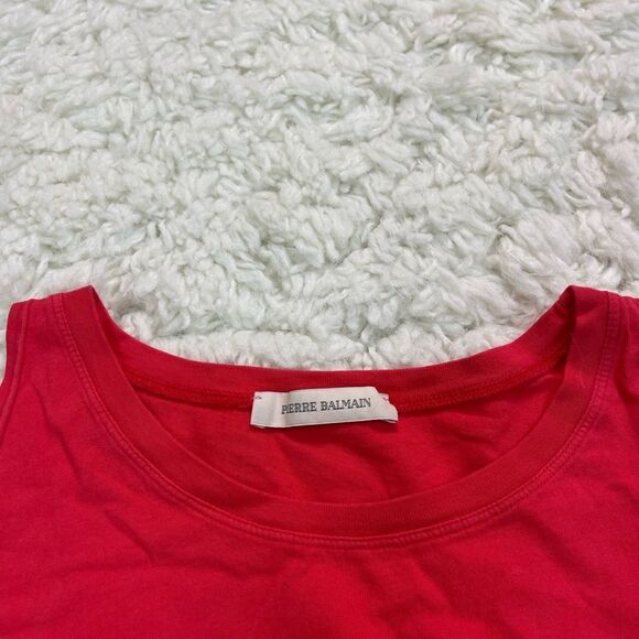 Pierre Balmain Tank Longline Red Pink Cotton - Picture 2 of 6